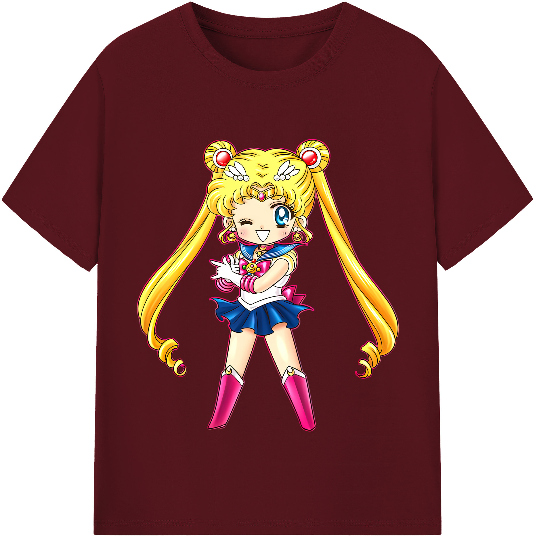 （画像用） 美少女戦士セーラームーン 月野 うさぎ つきの うさぎ Sailor Moon Tsukino Usagi 綿100％半袖Tシャツ（フロントプリント）